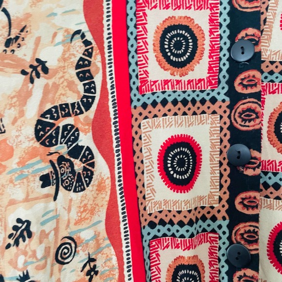 Vintage 90s wacky southwestern desert snakes coyotes funky boho jumpsuit sz M - Picture 11 of 14